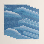 Navy Blue Japanese Painting Abstract Polkadot Art Wabi Sabi Cloud Print Minimalist Japandi Poster Wrapping Paper Gallery Image 3