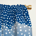 Navy Blue Japanese Painting Abstract Polkadot Art Wabi Sabi Cloud Print Minimalist Japandi Poster Window Curtain Gallery Image 2
