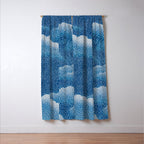 Navy Blue Japanese Painting Abstract Polkadot Art Wabi Sabi Cloud Print Minimalist Japandi Poster Window Curtain Gallery Image 3