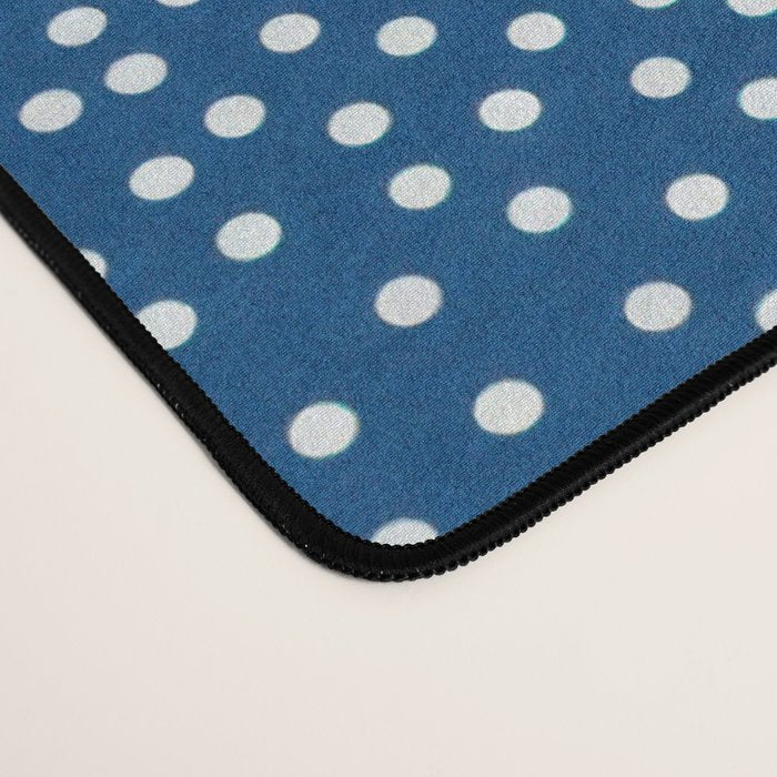 Navy Blue Japanese Painting Abstract Polkadot Art Wabi Sabi Cloud Print Minimalist Japandi Poster Desk Mat Gallery Image 4