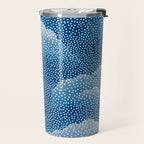 Navy Blue Japanese Painting Abstract Polkadot Art Wabi Sabi Cloud Print Minimalist Japandi Poster Travel Mug Gallery Image 2