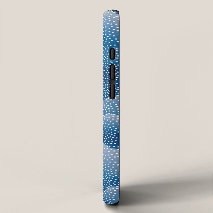 Navy Blue Japanese Painting Abstract Polkadot Art Wabi Sabi Cloud Print Minimalist Japandi Poster iPhone Case Gallery Image 2