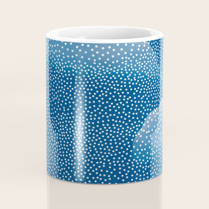 Navy Blue Japanese Painting Abstract Polkadot Art Wabi Sabi Cloud Print Minimalist Japandi Poster Coffee Mug Gallery Image 4