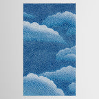 Navy Blue Japanese Painting Abstract Polkadot Art Wabi Sabi Cloud Print Minimalist Japandi Poster Tablecloth Gallery Image 2
