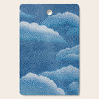 Navy Blue Japanese Painting Abstract Polkadot Art Wabi Sabi Cloud Print Minimalist Japandi Poster Cutting Board Gallery Image 1
