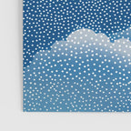 Navy Blue Japanese Painting Abstract Polkadot Art Wabi Sabi Cloud Print Minimalist Japandi Poster Poster Gallery Image 3