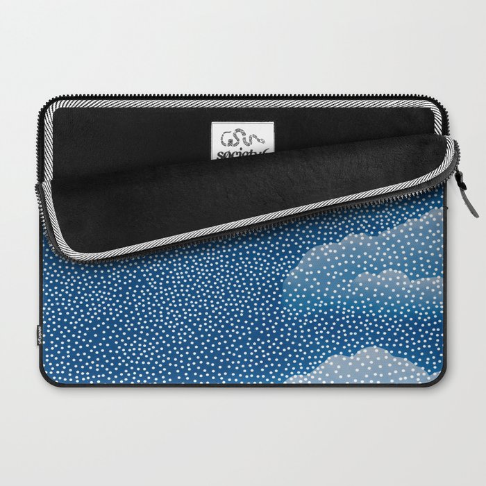 Navy Blue Japanese Painting Abstract Polkadot Art Wabi Sabi Cloud Print Minimalist Japandi Poster Laptop Sleeve Gallery Image 2