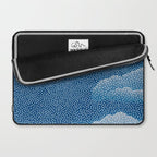 Navy Blue Japanese Painting Abstract Polkadot Art Wabi Sabi Cloud Print Minimalist Japandi Poster Laptop Sleeve Gallery Image 2