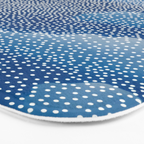 Navy Blue Japanese Painting Abstract Polkadot Art Wabi Sabi Cloud Print Minimalist Japandi Poster Bath Mat Gallery Image 3