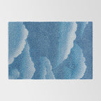 Navy Blue Japanese Painting Abstract Polkadot Art Wabi Sabi Cloud Print Minimalist Japandi Poster Rug Gallery Image 2