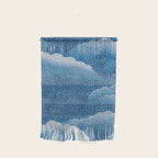 Navy Blue Japanese Painting Abstract Polkadot Art Wabi Sabi Cloud Print Minimalist Japandi Poster Wall Hanging Gallery Image 1