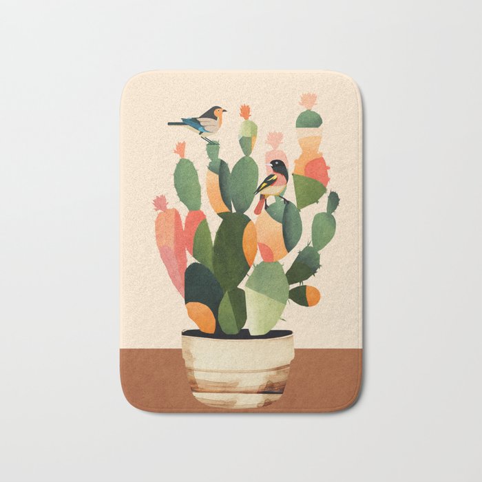 Cactus & Birds 1 Bath Mat Gallery Image 1