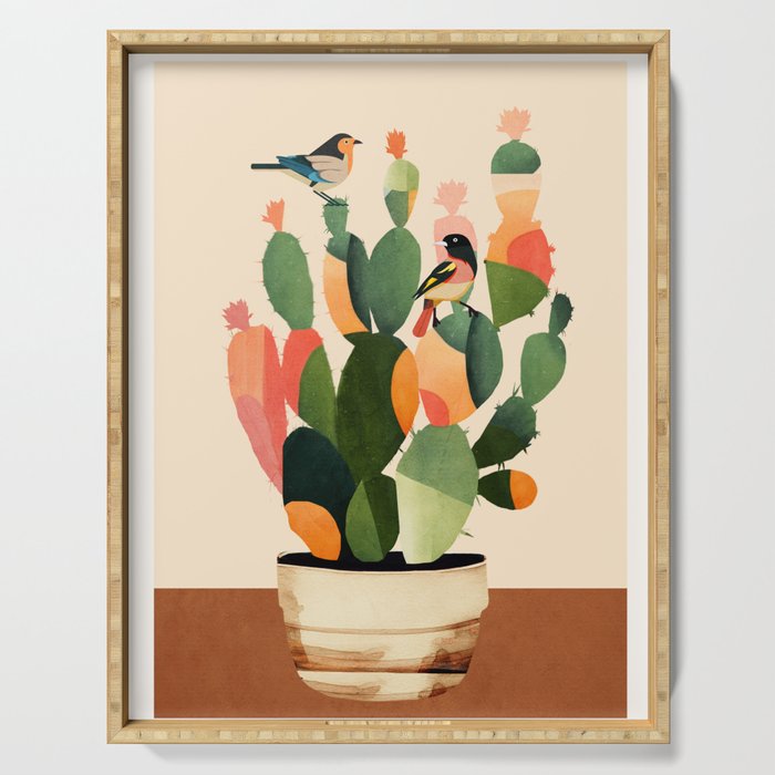 Cactus & Birds 1 Serving Tray Gallery Image 1