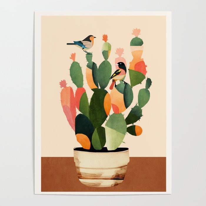 Cactus & Birds 1 Poster Gallery Image 4
