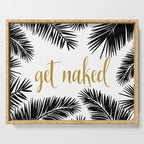Get Naked, Bathroom Art, Black and White, Palms Print, Meme Serving Tray Gallery Image 1
