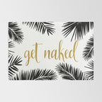 Get Naked, Bathroom Art, Black and White, Palms Print, Meme Rug Gallery Image 2