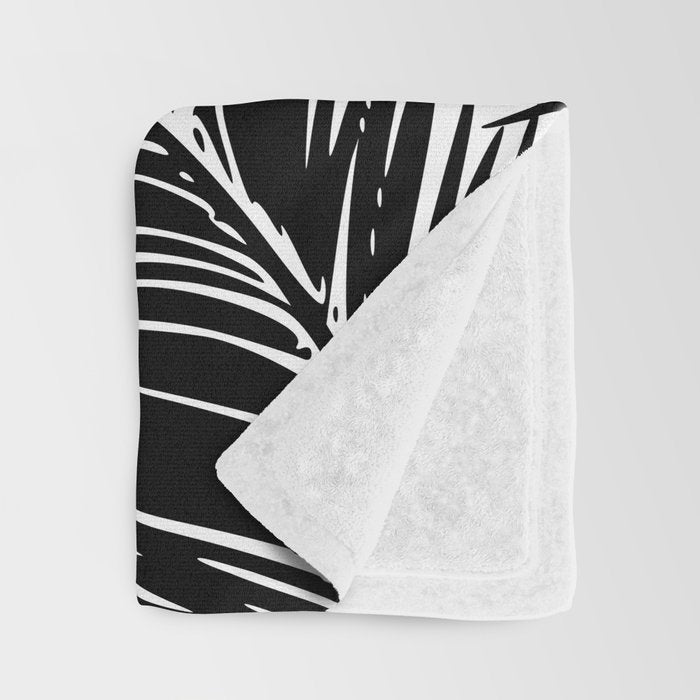 Get Naked, Bathroom Art, Black and White, Palms Print, Meme Throw Blanket Gallery Image 3