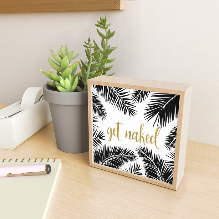Get Naked, Bathroom Art, Black and White, Palms Print, Meme Mini Art Print Gallery Image 2