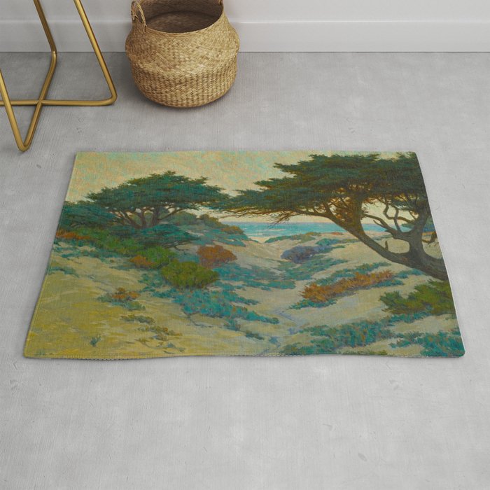 Granville Redmond Carmel Coast Oil Painting Vintage American Art Rug Gallery Image 1