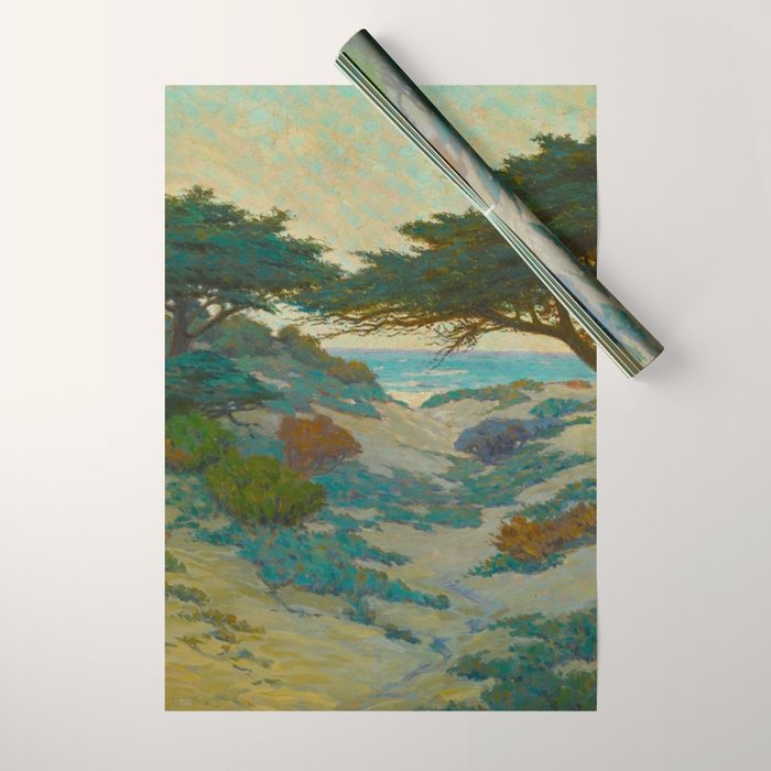 Granville Redmond Carmel Coast Oil Painting Vintage American Art Wrapping Paper Gallery Image 1