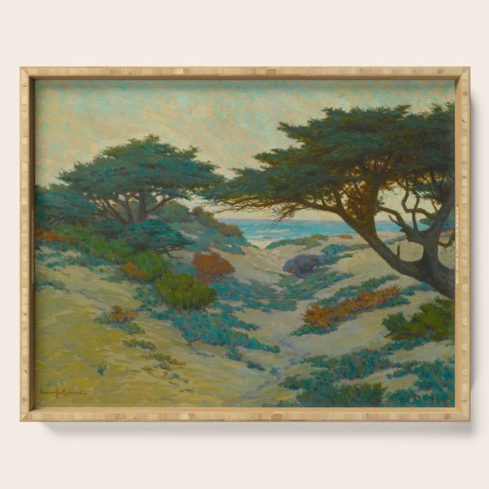 Granville Redmond Carmel Coast Oil Painting Vintage American Art Serving Tray Gallery Image 1