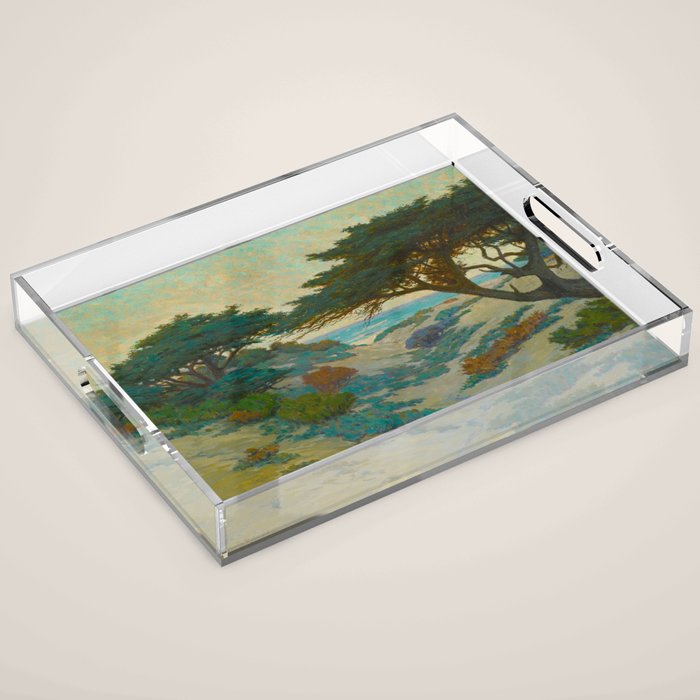 Granville Redmond Carmel Coast Oil Painting Vintage American Art Acrylic Tray Gallery Image 1