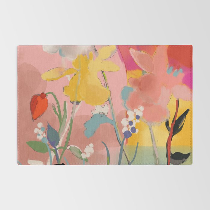 blooming abstract pink Rug Gallery Image 2