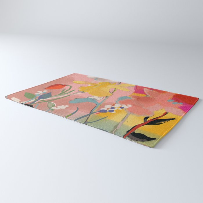 blooming abstract pink Rug Gallery Image 3