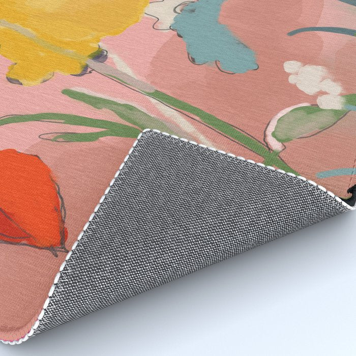 blooming abstract pink Rug Gallery Image 4