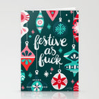 Festive As F*ck - Teal Stationery Card Gallery Image 2
