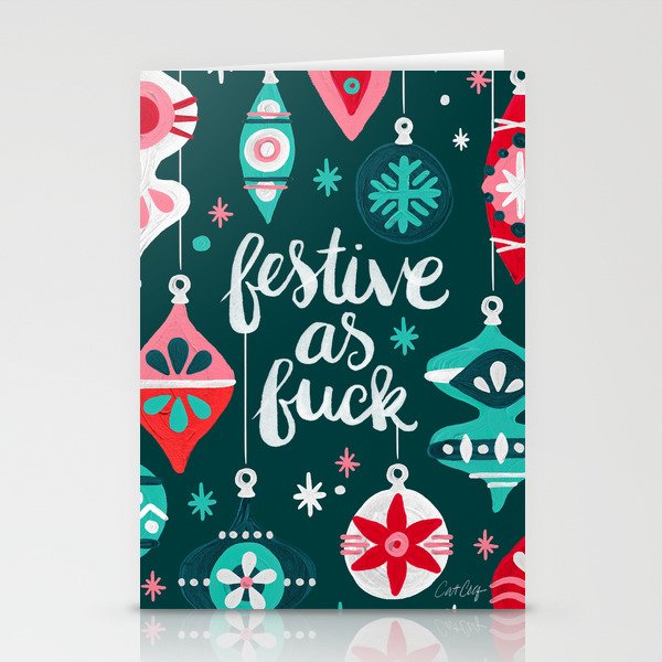 Festive As F*ck - Teal Stationery Card Gallery Image 2