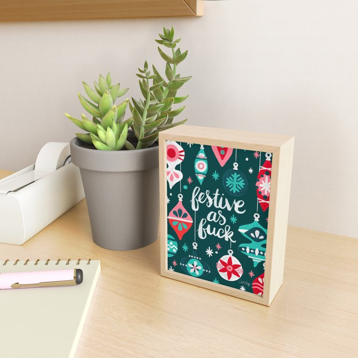 Festive As F*ck - Teal Mini Art Print Gallery Image 2