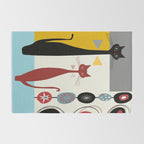 Mid-Century Modern Art Cats Rug Gallery Image 2
