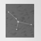 Cancer Zodiac Star Constellation Line Art Grey Throw Blanket Gallery Image 2