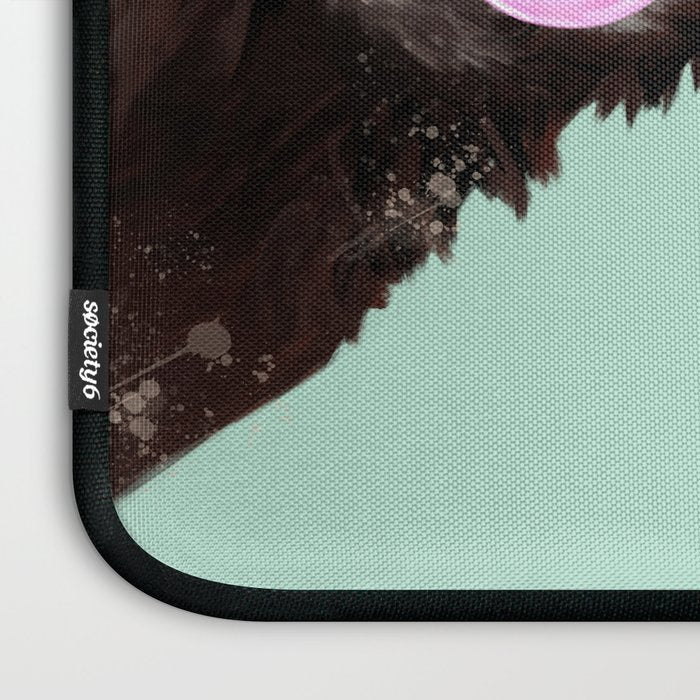 Bubble Gum Sneaky Sloth in Green Laptop Sleeve Gallery Image 3