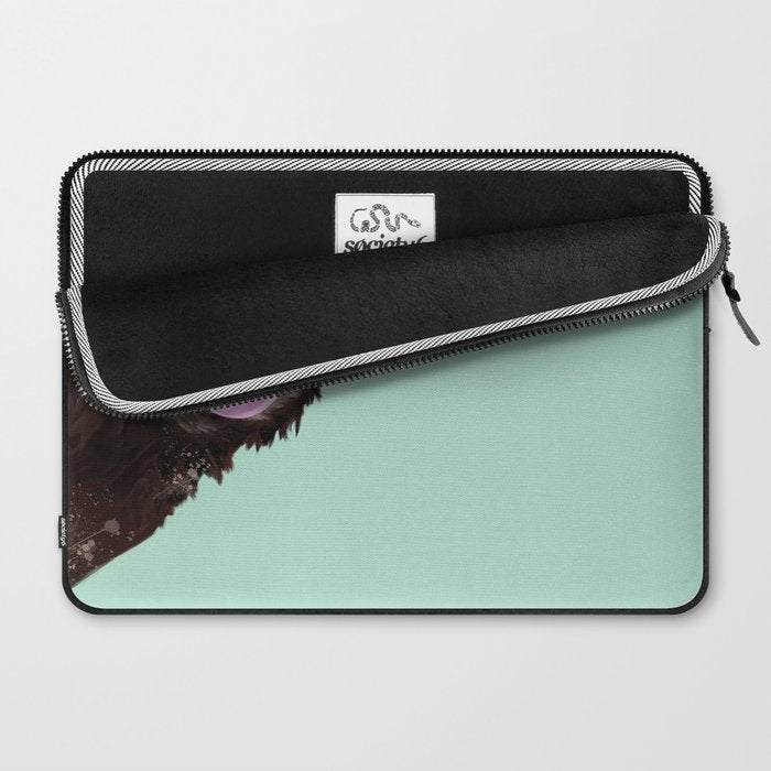 Bubble Gum Sneaky Sloth in Green Laptop Sleeve Gallery Image 2