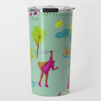 Let's Play Tennis in Soft Green Travel Mug Gallery Image 1