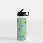 Let's Play Tennis in Soft Green Water Bottle Gallery Image 1