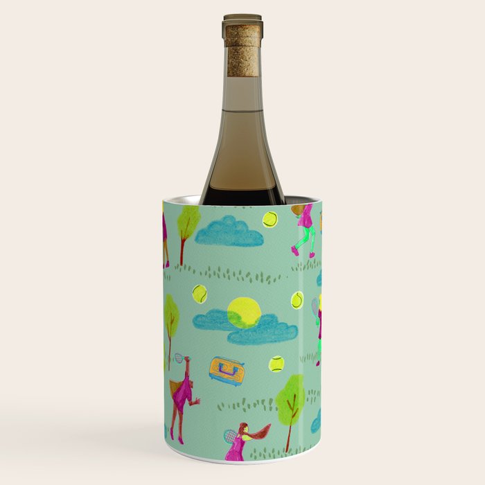 Let's Play Tennis in Soft Green Wine Chiller Gallery Image 2