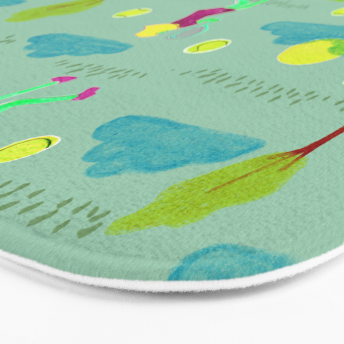 Let's Play Tennis in Soft Green Bath Mat Gallery Image 3