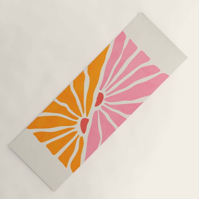Chantilly & Neon Carrot: Les Fleurs | Flower Market Color Series 09 Yoga Mat Gallery Image 1