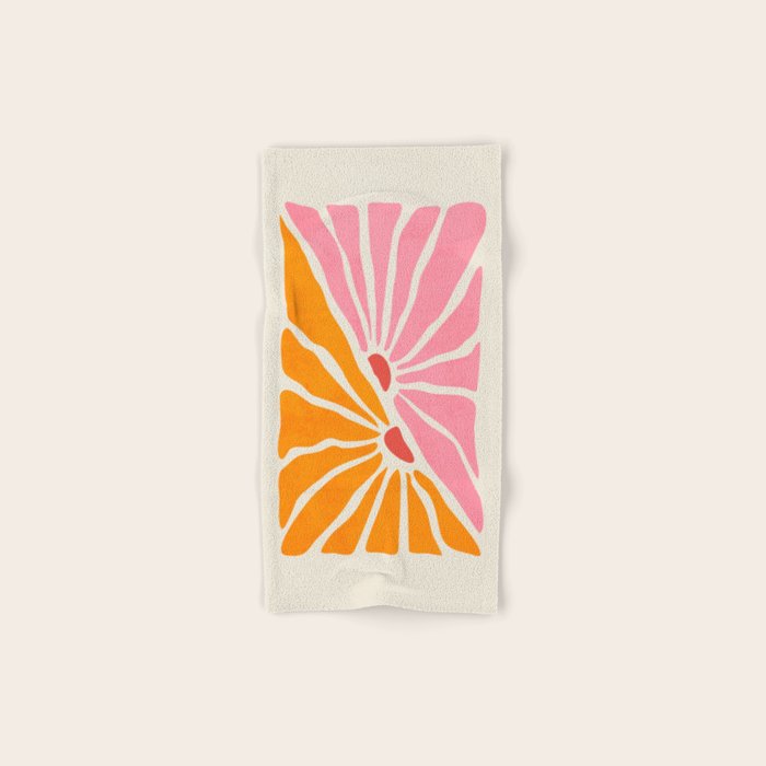 Chantilly & Neon Carrot: Les Fleurs | Flower Market Color Series 09 Bath Towel Gallery Image 1