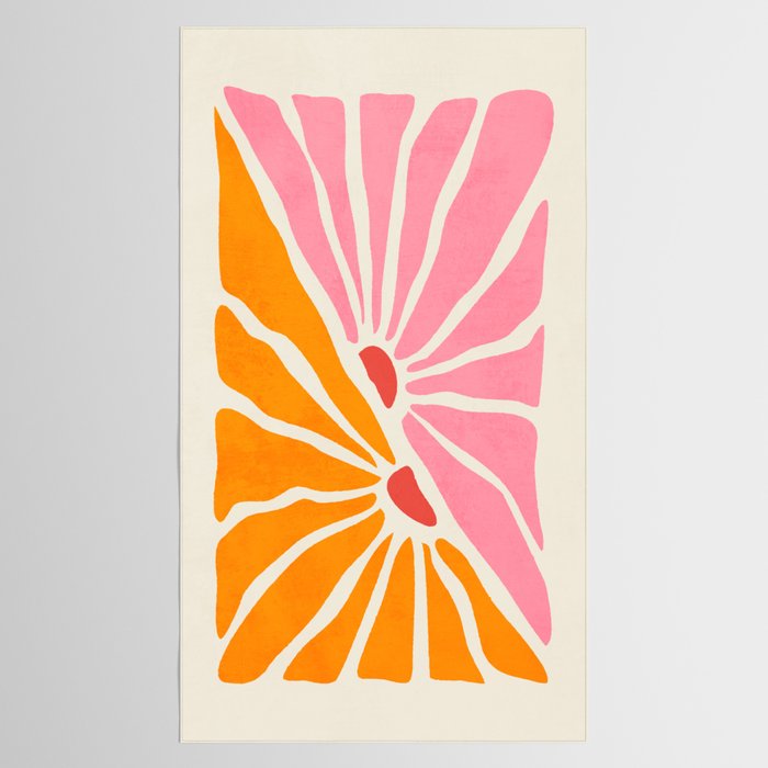 Chantilly & Neon Carrot: Les Fleurs | Flower Market Color Series 09 Tablecloth Gallery Image 2