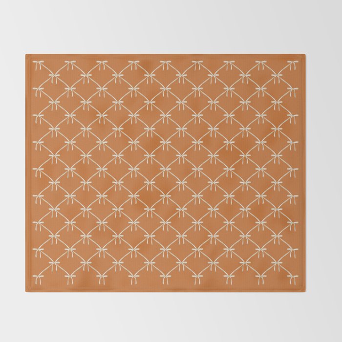 Bows & Ribbons Pattern XV Orange Throw Blanket Gallery Image 2