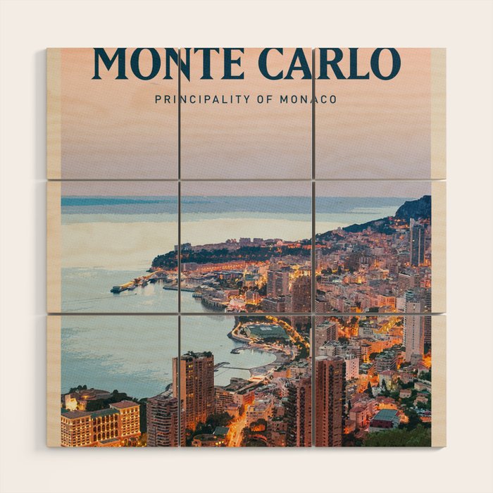 Visit Monte Carlo Wood Wall Art Gallery Image 1
