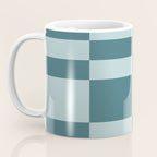 Checkered Multi Check Variable Checked Pattern in Teal Coffee Mug Gallery Image 3