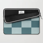 Checkered Multi Check Variable Checked Pattern in Teal Laptop Sleeve Gallery Image 2