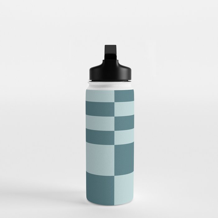 Checkered Multi Check Variable Checked Pattern in Teal Water Bottle Gallery Image 3