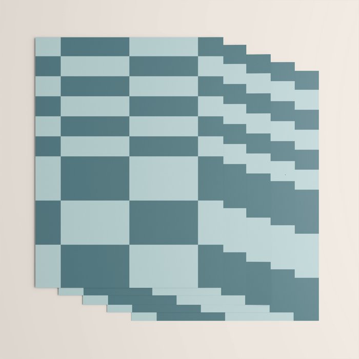 Checkered Multi Check Variable Checked Pattern in Teal Wrapping Paper Gallery Image 3