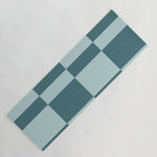 Checkered Multi Check Variable Checked Pattern in Teal Yoga Mat Gallery Image 1